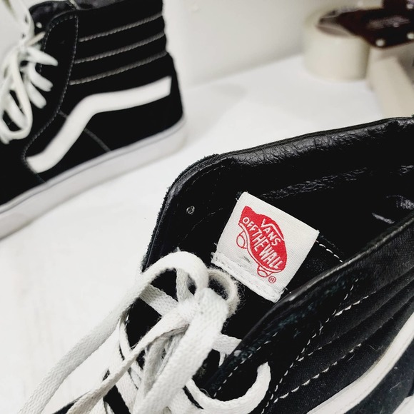 VANS Old Skool SK8 Hi High Top Sneakers 500714 Black White Men's Size 12 Shoes - Picture 10 of 12